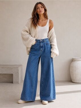 Rolla’s Elle Super Flare Jeans 26 Organic Cotton High Rise Wide Leg Jeans